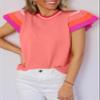 SHEWIN Womens Tops Trendy Casual Cap Sleeve Lightweight Knit Pullover Sweater Top Loose Blouses Crewneck Spring Sweaters for Women 2026 Beach Vacation Clothes Pink L view 2