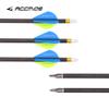 ACCMOS 12pc 30-Inch Spine-800 Arrow Removable Tips Targeting Hunting Arrow Plastic Fletching 2 Inch Vane Carbon Arrows for Compound Bow Recurve Bow Adult Youth Archery Blue Yellow view 4