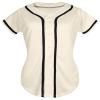 QTWW INC Womens Baseball Jersey Button Down Softball Jersey Short Sleeve Tee Hip Hop Shirt Active Team Sports Uniforms Beige L view 1
