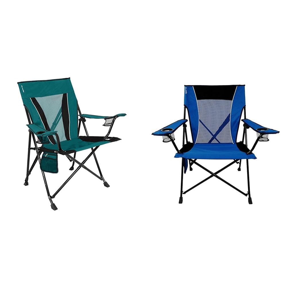 Kijaro XXL and Standard Dual Lock Folding Camp Chairs Bundle - Cayman Blue Iguana and Maldives Blue - Heavy Duty, Portable