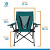 Kijaro XXL and Standard Dual Lock Folding Camp Chairs Bundle - Cayman Blue Iguana and Maldives Blue - Heavy Duty, Portable view 2