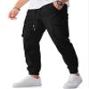 JMIERR Mens Joggers Relaxed Fit Casual Elastic Waist Drawstring Stretch Cargo Pants Tapered Work Hiking Workout Jogger Fall Fashion Sweatpants with Pockets, L, Black view 1