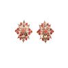 Faship Gorgeous Coral Rhinestone Crystal Clip Ons Earrings - Coral view 1