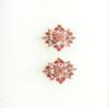 Faship Gorgeous Coral Rhinestone Crystal Clip Ons Earrings - Coral view 2