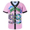 HOPSHION 90s Bel Air Baseball Jersey for Women Button Down Hip Hop Clothing Outfits HP003-#99-Pink-M view 1