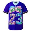 HOPSHION 90s Bel Air Baseball Jersey for Women Button Down Hip Hop Clothing Outfits HP006-#23-Purple-S view 1