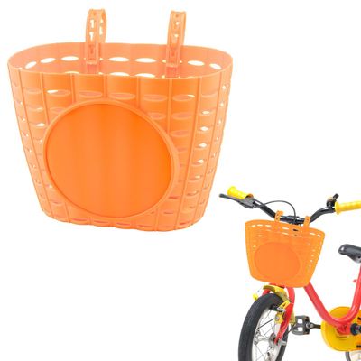 Kids Bike Basket, Bike Front Handlebar Basket, Bike Basket for Chirlden (Orange)