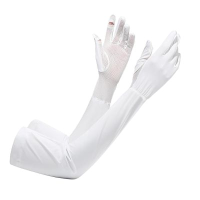 Greenery-GRE Womens Sunblock Long Driving Gloves Summer Cotton UV Sun Protection Full Finger Gloves for Outdoor Sports Riding