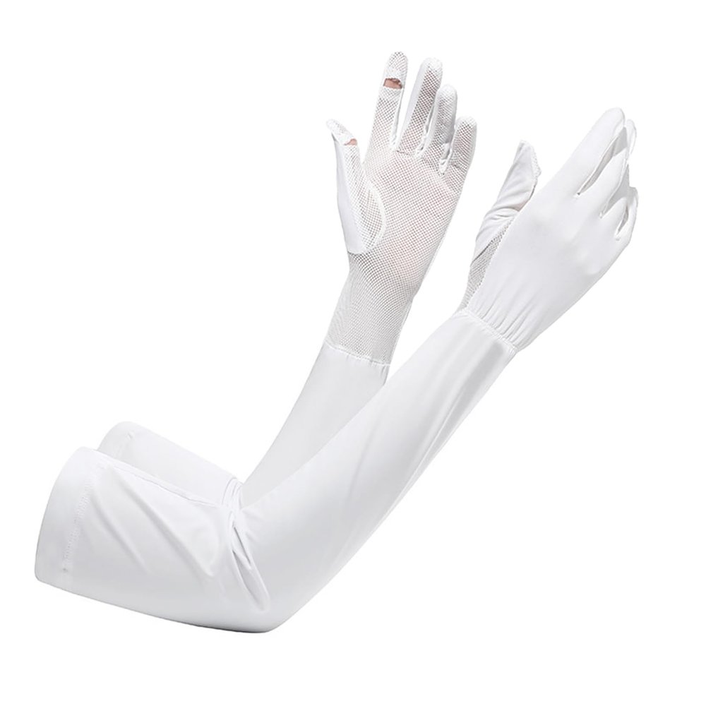 Greenery-GRE Womens Sunblock Long Driving Gloves Summer Cotton UV Sun Protection Full Finger Gloves for Outdoor Sports Riding