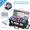 GOBUROS 3 Ball Roller Bowling Bag with Multi Accessory Pockets and Shoes Compartment, Fits 2 Pairs of Size 16 Shoes, 3 Ball Bowling Bags with Large Wheels and Retractable Handle Extends to 41.5" view 2