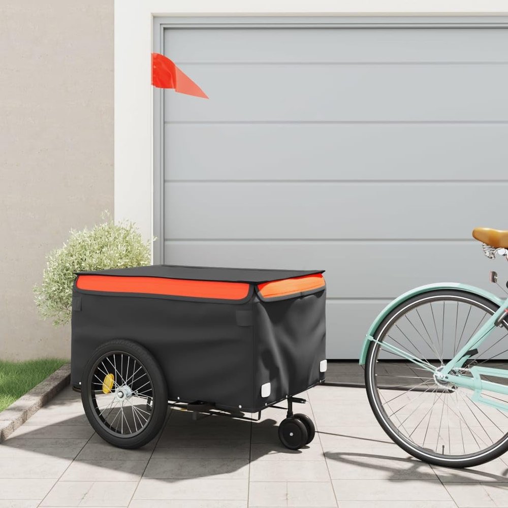 SKM Bike Trailer Black and Orange 45 kg Iron (Weight-14KG)-4110