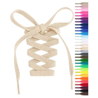Handshop Flat Shoelaces 5/16" - Shoe Laces Replacements For Sneakers and Athletic Shoes Boots Beige 76