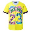HOPSHION 90s Bel Air Baseball Jersey for Women Button Down Hip Hop Clothing Outfits HP006-#23-Yellow-XXXL view 1