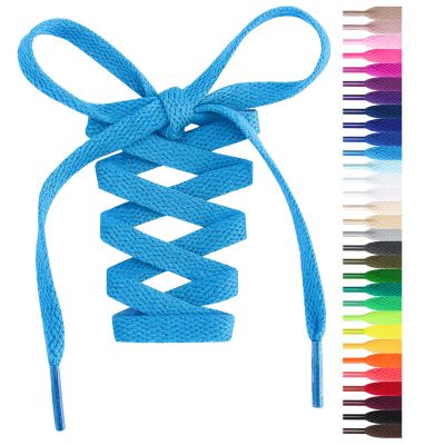 Handshop Flat Shoelaces 5/16" - Shoe Laces Replacements For Sneakers and Athletic Shoes Boots Sky Blue 200