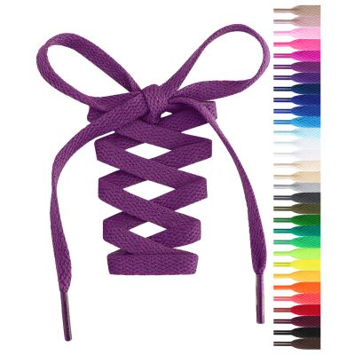 Handshop Flat Shoelaces 5/16" - Shoe Laces Replacements For Sneakers and Athletic Shoes Boots Purple Red 76