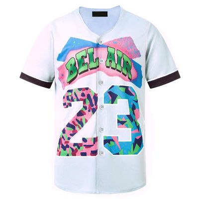 HOPSHION 90s Bel Air Baseball Jersey for Women Button Down Hip Hop Clothing Outfits HP006-#23-White-XXL