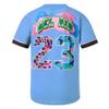 HOPSHION 90s Bel Air Baseball Jersey for Women Button Down Hip Hop Clothing Outfits HP006-#23-Blue-L view 4