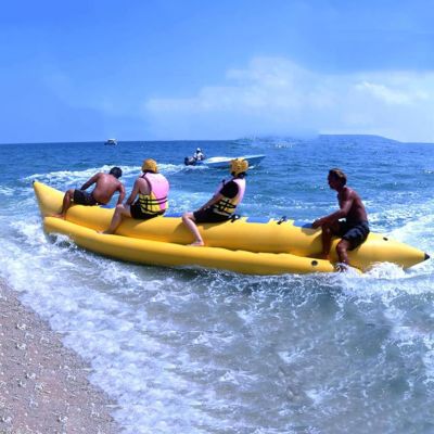 Hlixzoy Inflatable Banana Boat Towing Flying Fish Boat, Thickened PVC Inflatable Water Towing Tube, 3-6 Person Kayak Large Surfing Equipment, Water Inflatable Boat,5 People