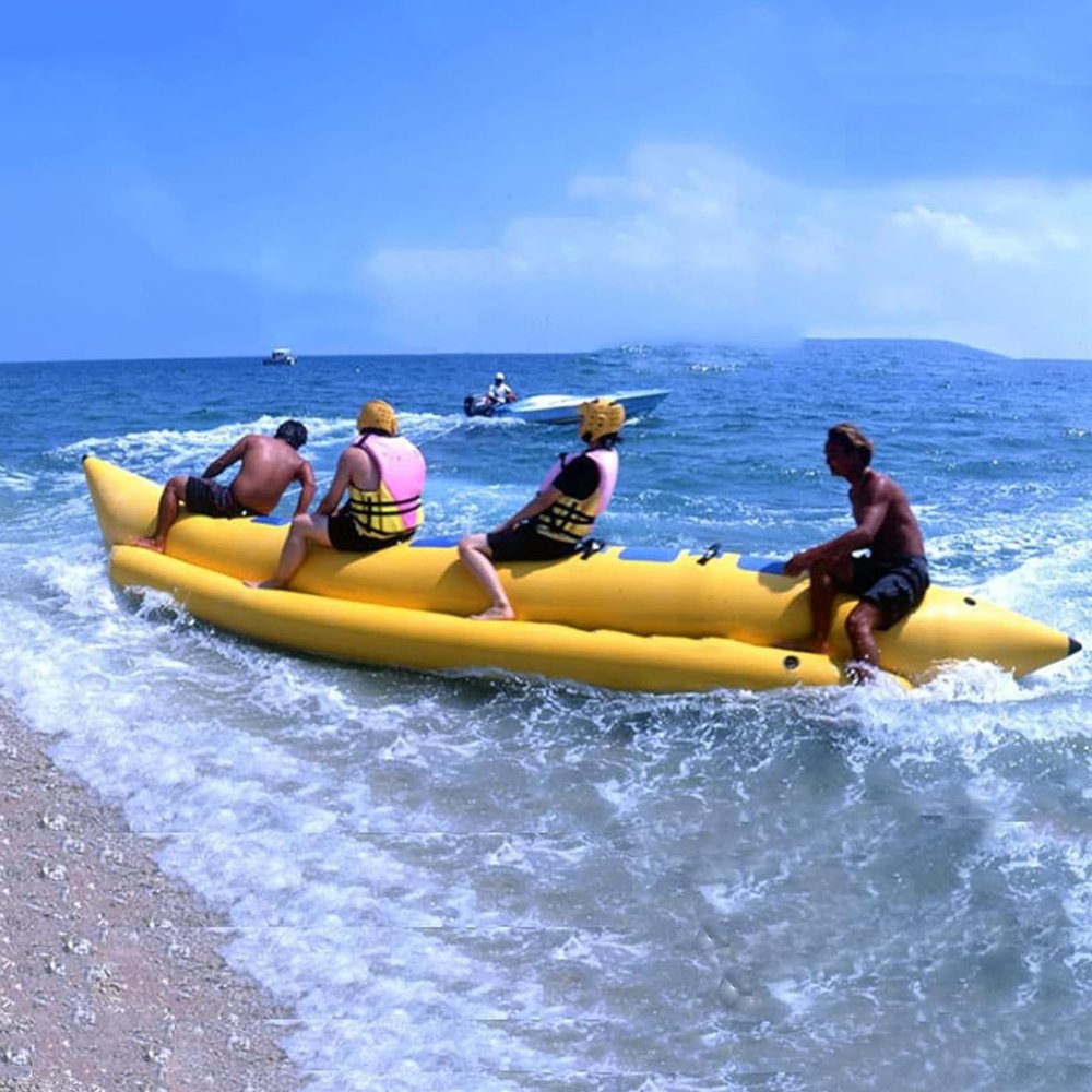 Hlixzoy Inflatable Banana Boat Towing Flying Fish Boat, Thickened PVC Inflatable Water Towing Tube, 3-6 Person Kayak Large Surfing Equipment, Water Inflatable Boat,5 People