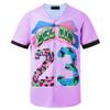 HOPSHION 90s Bel Air Baseball Jersey for Women Button Down Hip Hop Clothing Outfits HP006-#23-Pink-S view 1