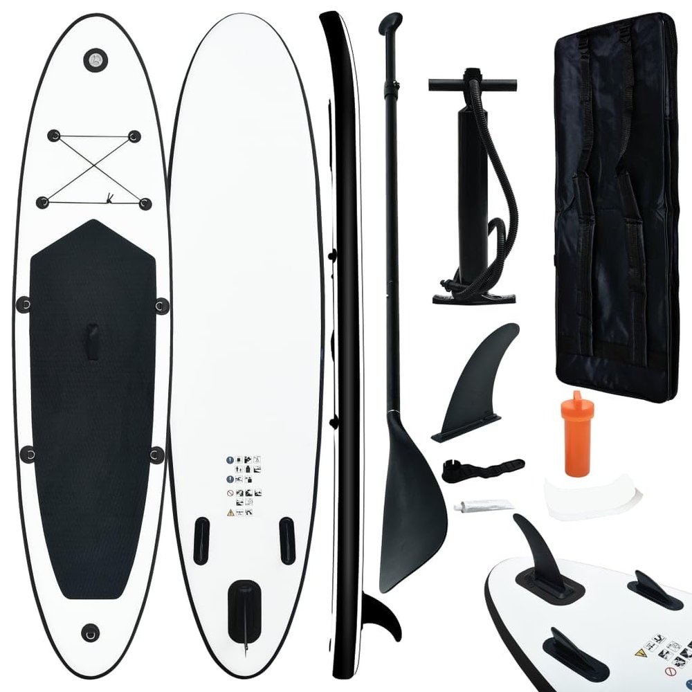 SKM Inflatable Stand up Paddle Board Set Black and White (Weight-22KG)-2729