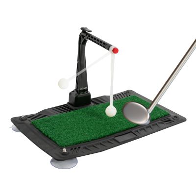 Ongniong Golf Swing and Hitting Trainer with Adjustable Height Golf Swing Trainer Aid Floor Mount Golf Hitting Aid Simulators with Bottom Suction Cups Golf Training Equipment with Turf Training Mat