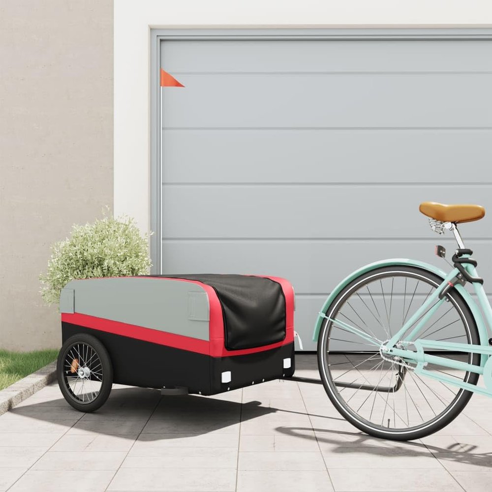 SKM Bike Trailer Black and Red 45 kg Iron (Weight-14KG)-4048