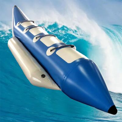 Hlixzoy Inflatable Banana Boat in Water Park, Water Flying Fish Amusement Surfing Equipment, Water Inflatable Toys, Single Row Banana Boat Water Leisure and Entertainment,4 People