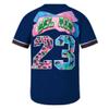 HOPSHION 90s Bel Air Baseball Jersey for Women Button Down Hip Hop Clothing Outfits HP006-#23-Navy-XS view 4