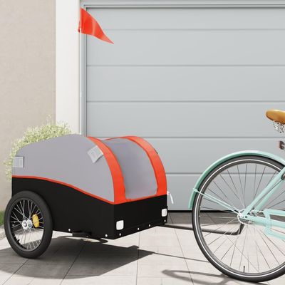 SKM Bike Trailer Black and Orange 45 kg Iron (Weight-12KG)