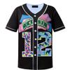 HOPSHION 90s Bel Air Baseball Jersey for Women Button Down Hip Hop Clothing Outfits HP007-#12-Black-XS view 1