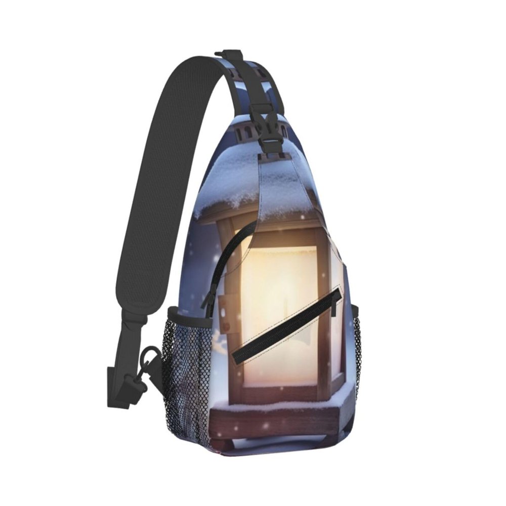 WSOIHFEC Sling Bag for Women Men Chest Bag Lantern snow Crossbody Bag Small Sling Backpack Fanny Packs Hiking Daypack