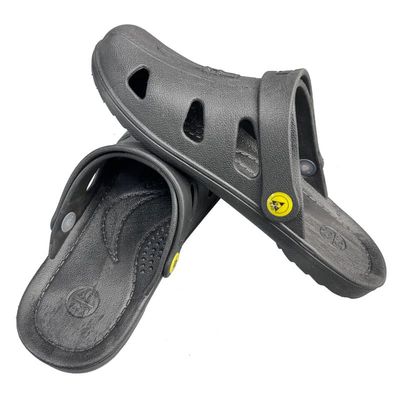 AntiStatic Slippers Closed Toe Six-hole Sandals | ESD Safe Conductive Slippers | Provides Earthing Grounding for Static Control | Unisex,Black (Black, US Footwear Size System, Adult, Men, Numeric, Medium, 9)