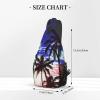 WSOIHFEC Sling Bag for Women Men Chest Bag Blue and white palm trees Crossbody Bag Small Sling Backpack Fanny Packs Hiking Daypack view 2