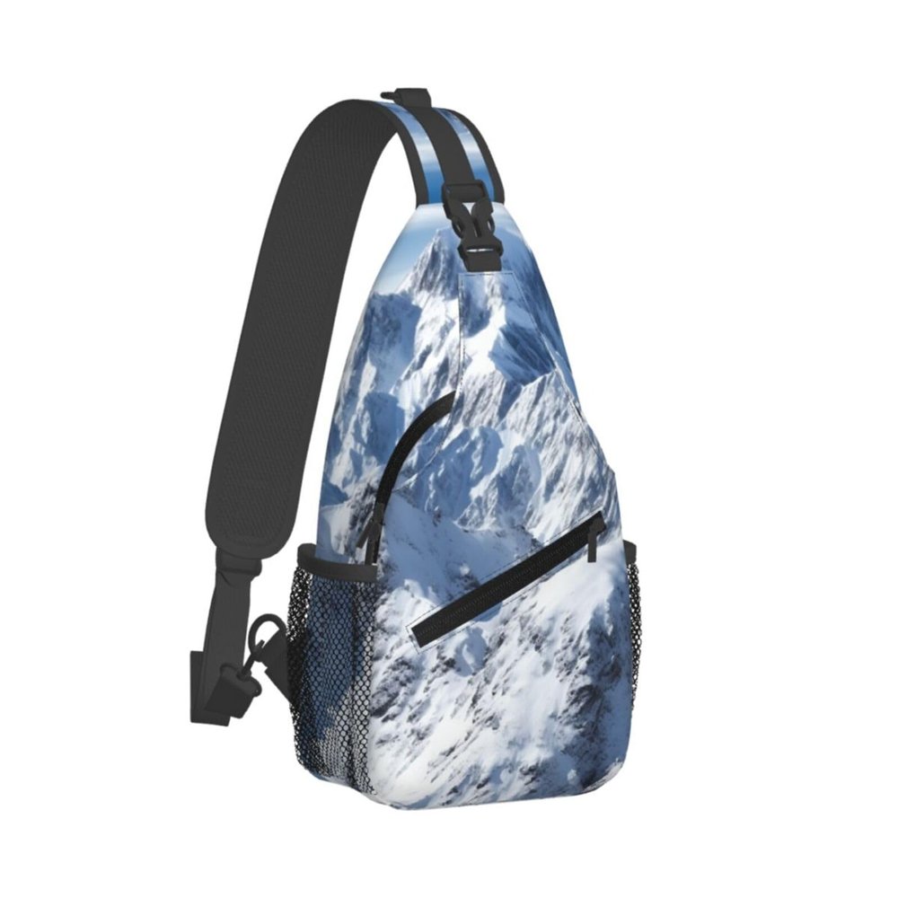 WSOIHFEC Sling Bag for Women Men Chest Bag Snowy Mountain Crossbody Bag Small Sling Backpack Fanny Packs Hiking Daypack