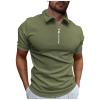 Ymosrh Polo Shirts, Short Sleeve Zipper Business Casual Polos Lightweight Athletic Golf Tshirt Big and Tall Shirts Clothes (4XL, Army Green) view 1
