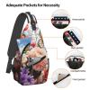 WSOIHFEC Sling Bag for Women Men Chest Bag Butterflies and wildflowers Crossbody Bag Small Sling Backpack Fanny Packs Hiking Daypack view 3