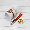 SMIZE Manchester United Set of Mug, Keychain, and Badge | 350 ml Ceramic Mug | Microwave Safe and Freezer Safe | Gift for Fans | Durable & Stylish, 11 Ounce, White, Smize01ManUnited view 4