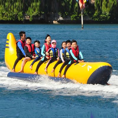 Hlixzoy Inflatable Banana Boat for Water, Rider Reinforced Sit on Top Towable, Water Sports Inflatable Towable Rowing Tube, Towing Tube for Rowing,3 People