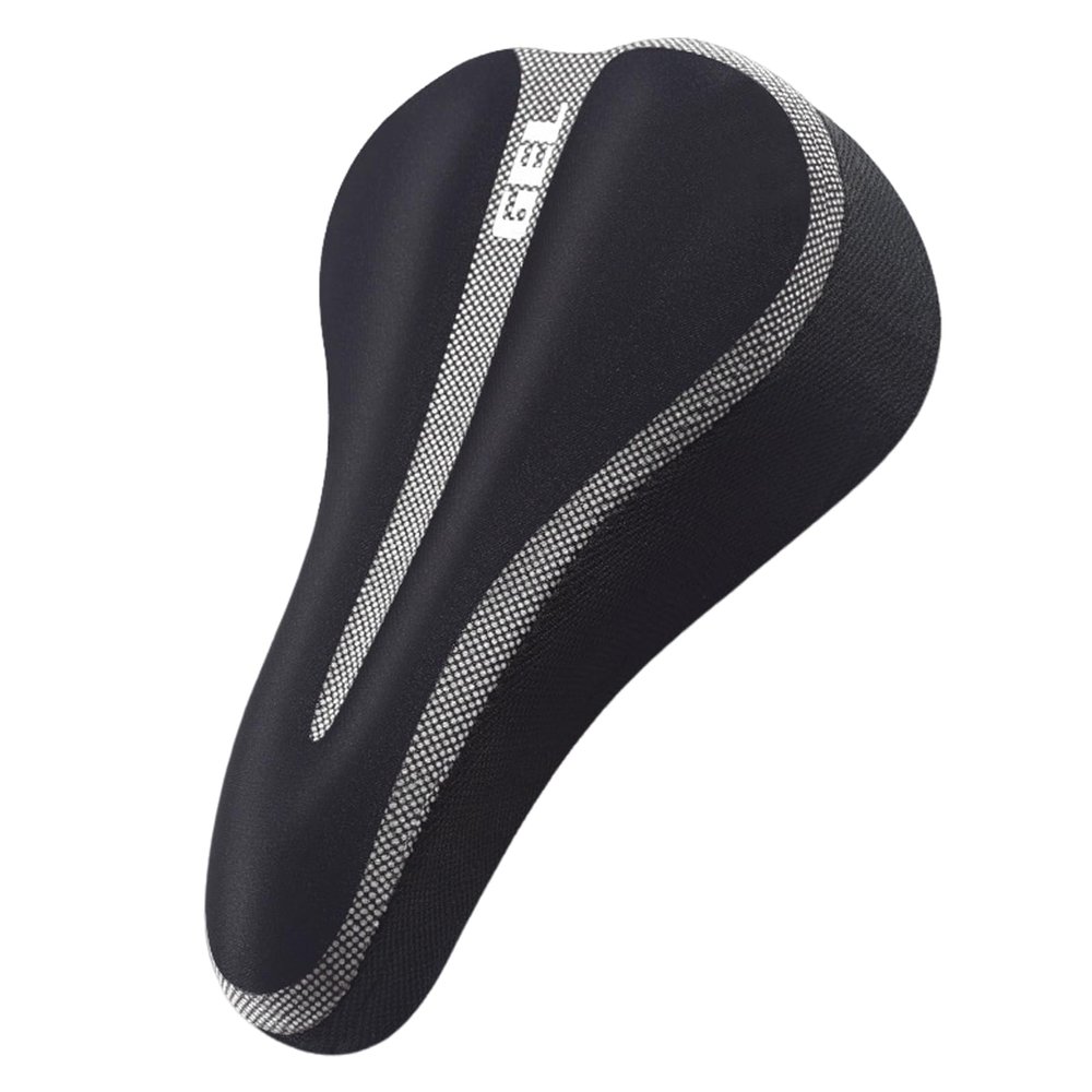 cdar Bike Seat Cover Wear Resistant Non-Slip Adjustable Fastener Tape Secure Universal Bicycle Saddle Cushion Cover Black & White