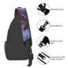 WSOIHFEC Sling Bag for Women Men Chest Bag Blue and purple flowers Crossbody Bag Small Sling Backpack Fanny Packs Hiking Daypack view 4