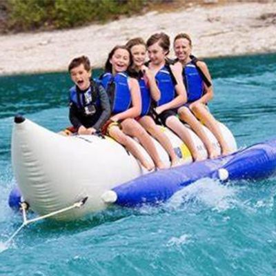 Hlixzoy Inflatable PVC Water Toy Banana Boat, Outdoor Surfing Rubber Boat, Suitable for Adults and Children to Float Inflatable Kayak, Water Skiing and Surfing,3 People