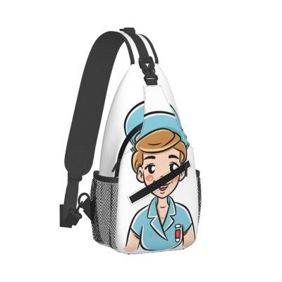 WSOIHFEC Sling Bag for Women Men Chest Bag Cartoon nurse image Crossbody Bag Small Sling Backpack Fanny Packs Hiking Daypack