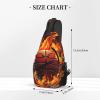 WSOIHFEC Sling Bag for Women Men Chest Bag Basketball logo with flames Crossbody Bag Small Sling Backpack Fanny Packs Hiking Daypack view 2