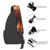 WSOIHFEC Sling Bag for Women Men Chest Bag Basketball logo with flames Crossbody Bag Small Sling Backpack Fanny Packs Hiking Daypack view 4
