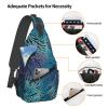 WSOIHFEC Sling Bag for Women Men Chest Bag Blue zebra print Crossbody Bag Small Sling Backpack Fanny Packs Hiking Daypack view 3