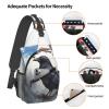 Sling Bag for Women Men Chest Bag Black Crow Crossbody Bag Small Sling Backpack Fanny Packs Hiking Daypack view 3
