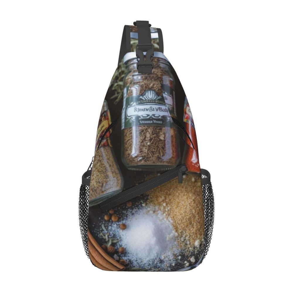 VTCTOASY Sling Bag Crossbody Sling Backpack for Men Women Various Seasonings Cross Chest Bag Travel Hiking Daypack