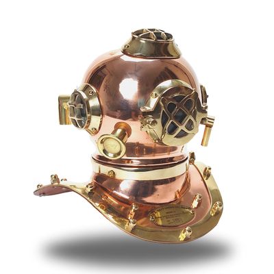 Vintage Handmade Marine Mini Divers Miniature US Navy Copper Finish Scuba Diving Divers D-12 (Helmet)