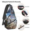 WSOIHFEC Sling Bag for Women Men Chest Bag Blossoming Flowers Crossbody Bag Small Sling Backpack Fanny Packs Hiking Daypack view 3